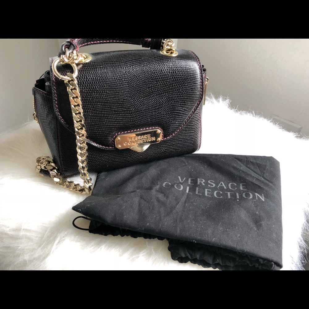 Versace Collection Embossed Leather Mini  Bag